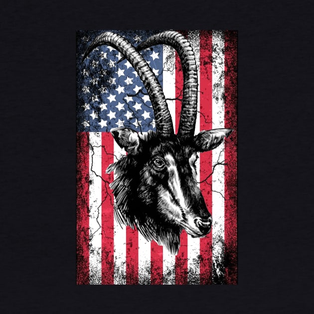 Patriotic Antelope American Flag by Sinclairmccallsavd